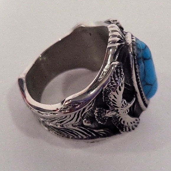 1083- Eagle Statement Handmade Men's Ring Size 9 1/2 NWT - Picture 1 of 10